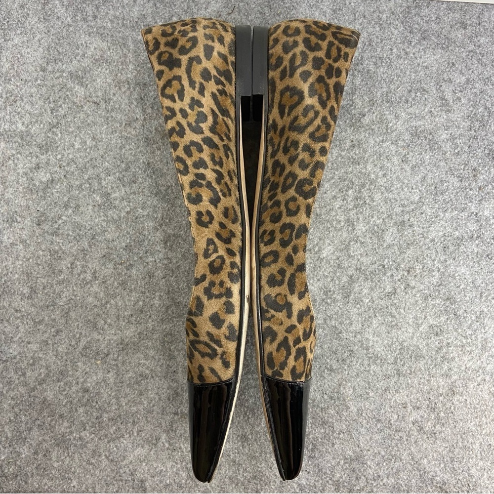 Manolo Blahnik Suede Leopard Print Black Patent Flats Women’s Size 41 - US 9-9.5 - Picture 9 of 13
